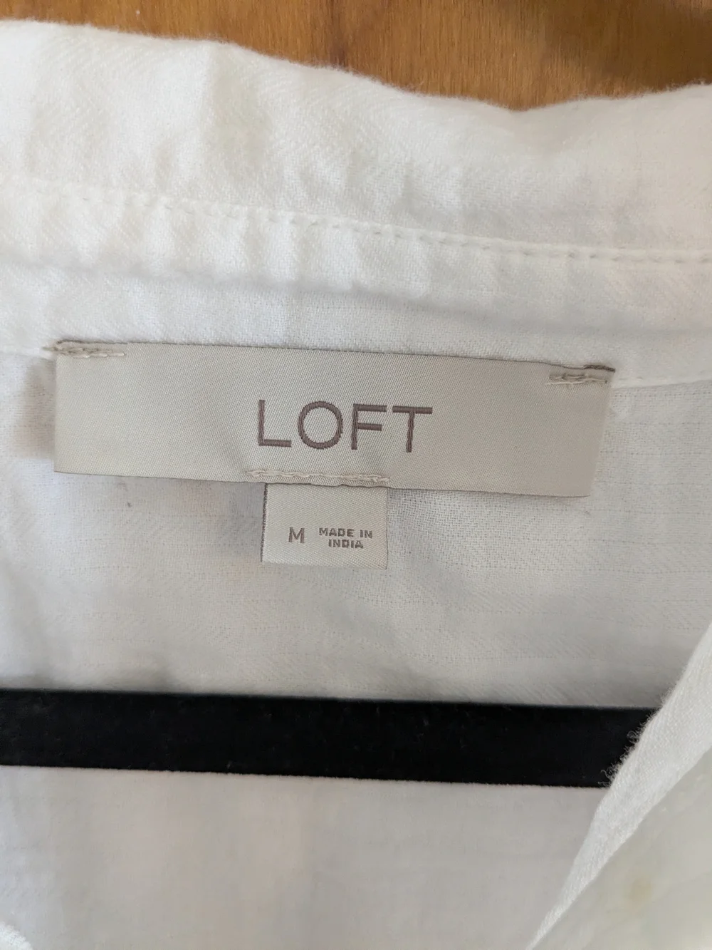 LOFT White Crinkle Dolman Button-Down Shirt - Picture 10 of 11